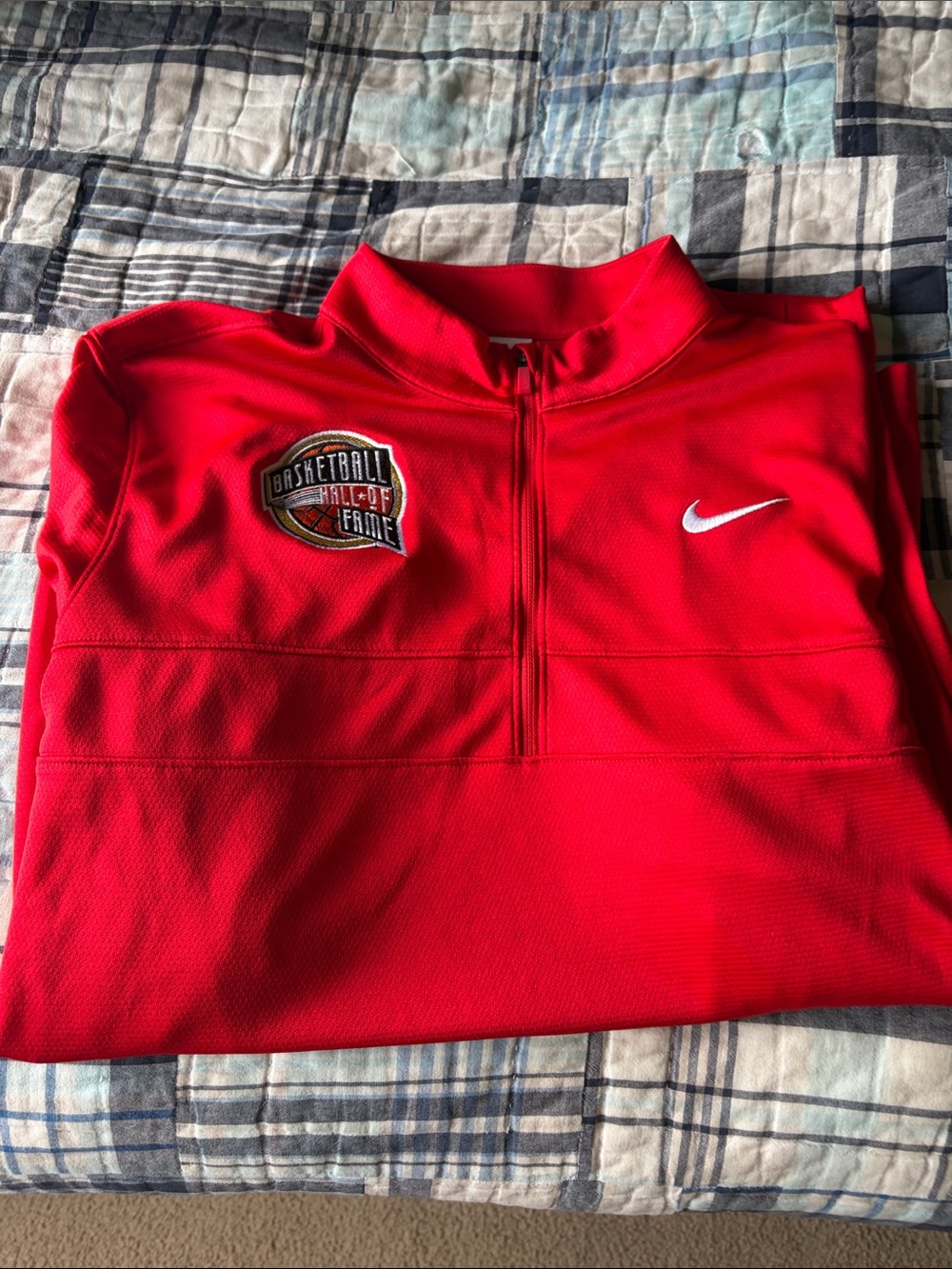 Nike Official Basketball Hall of Fame Red Quarter-Zip with Embroidered Patch